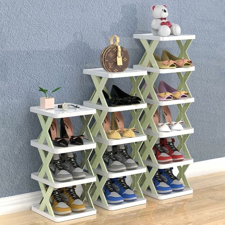 Organizator de Pantofi, Flippy, 5 Straturi, din ABS, Suport Modular, 65.5 x 24 x 26 cm, Verde [2]