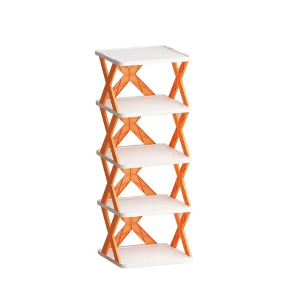 Casă și camping - Organizator de Pantofi, Flippy, 5 Straturi, din ABS, Suport Modular, 65.5 x 24 x 26 cm, Portocaliu