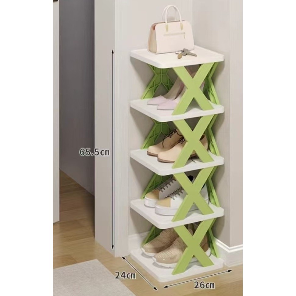 Organizator de Pantofi, Flippy, 5 Straturi, din ABS, Suport Modular, 65.5 x 24 x 26 cm, Verde [5]