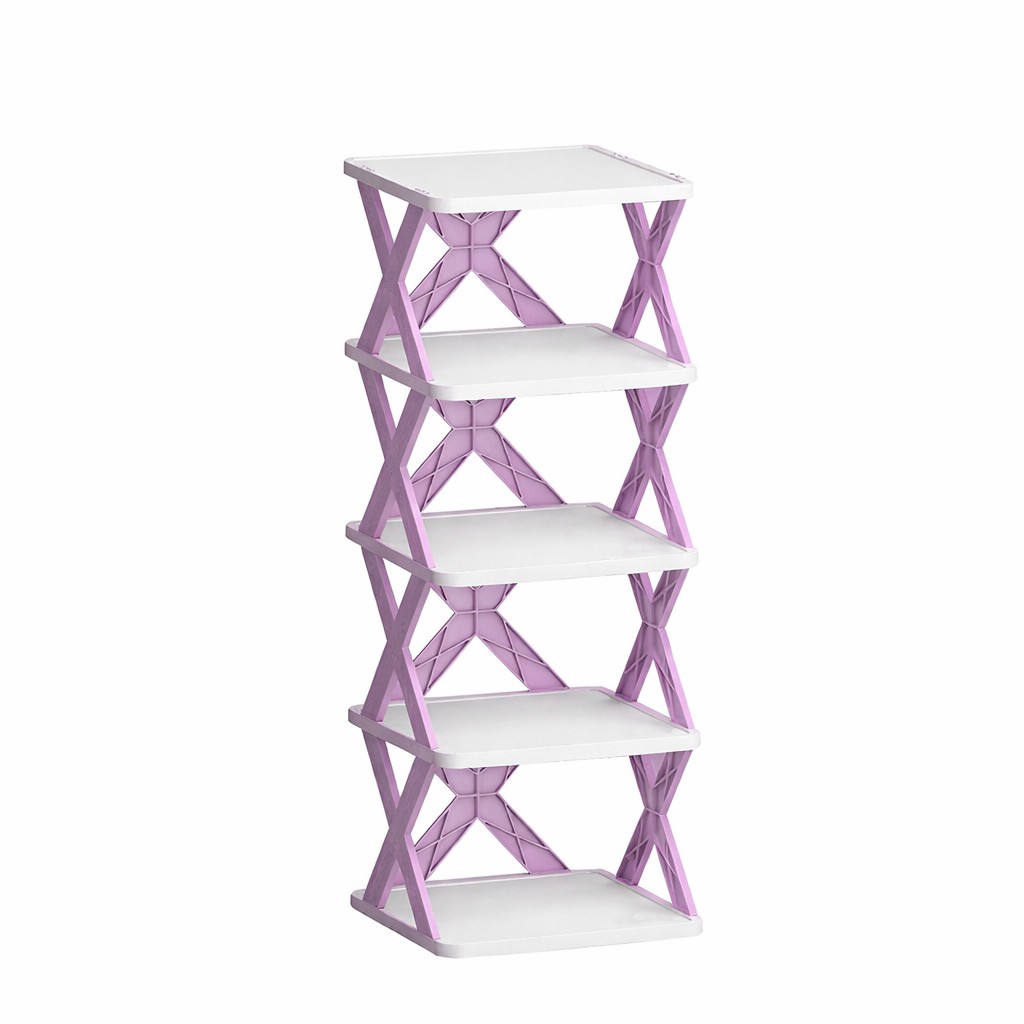 Casă și camping - Organizator de Pantofi, Flippy, 5 Straturi, din ABS, Suport Modular, 65.5 x 24 x 26 cm, Mov