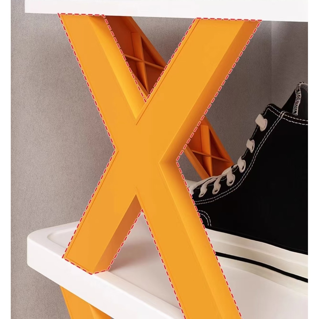 Organizator de Pantofi, Flippy, 5 Straturi, din ABS, Suport Modular, 65.5 x 24 x 26 cm, Portocaliu [4]