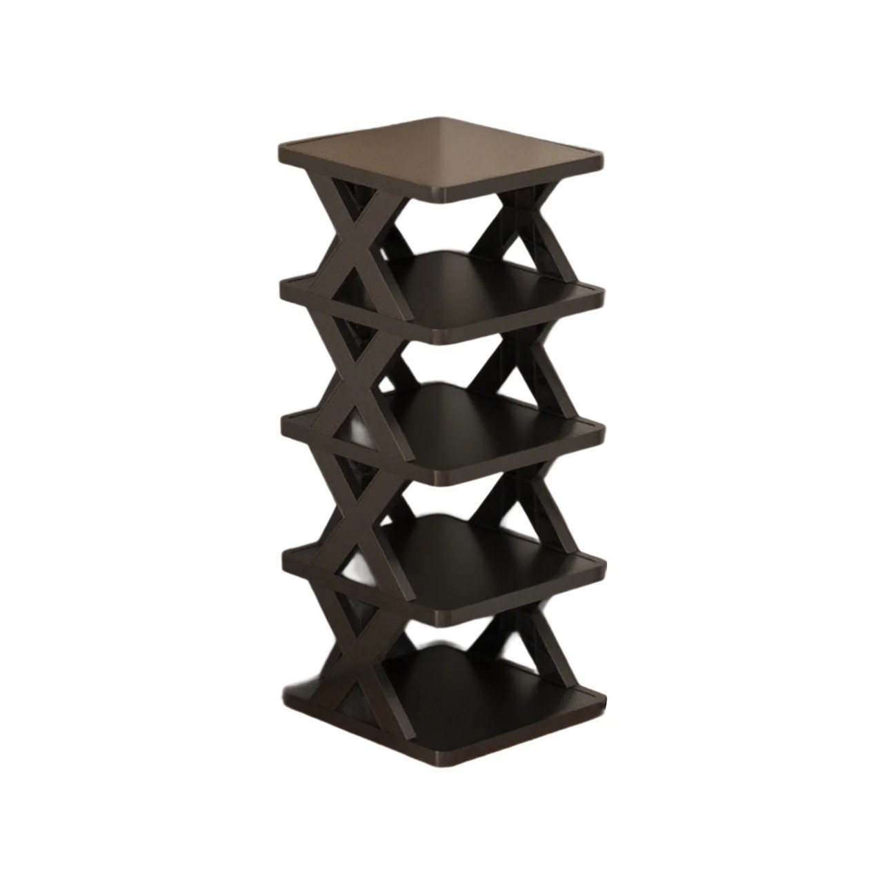 Casă și camping - Organizator de Pantofi, Flippy, 5 Straturi, din ABS, Suport Modular, 65.5 x 24 x 26 cm, Negru
