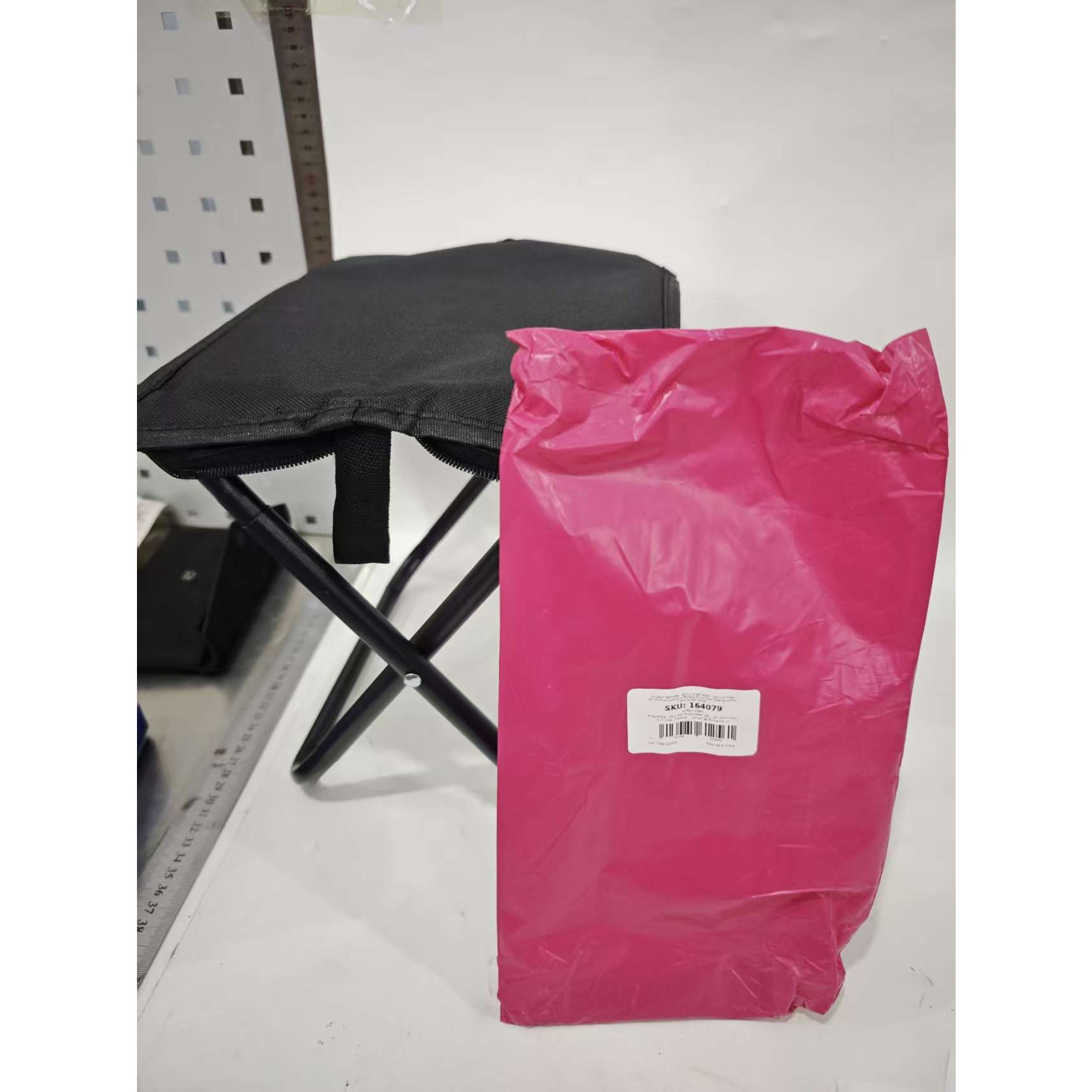 Scaun Pliabil, Flippy, pentru Adulti, Portabil, pentru Camping, Pescuit, din Panza Oxford si Cadru Metalic, 24 x 24 x 28 cm, Negru [6]