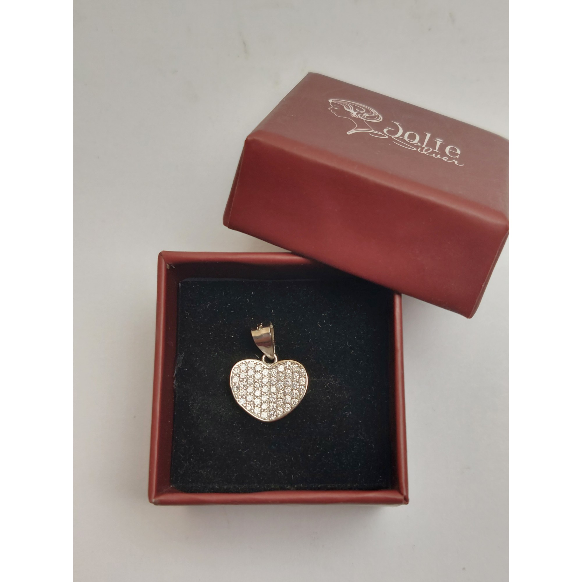 Pandantiv, Jolie Silver, Argint 925, Model Inima Carte, 1.1 G, 1.1 x 1.3 Cm [4]