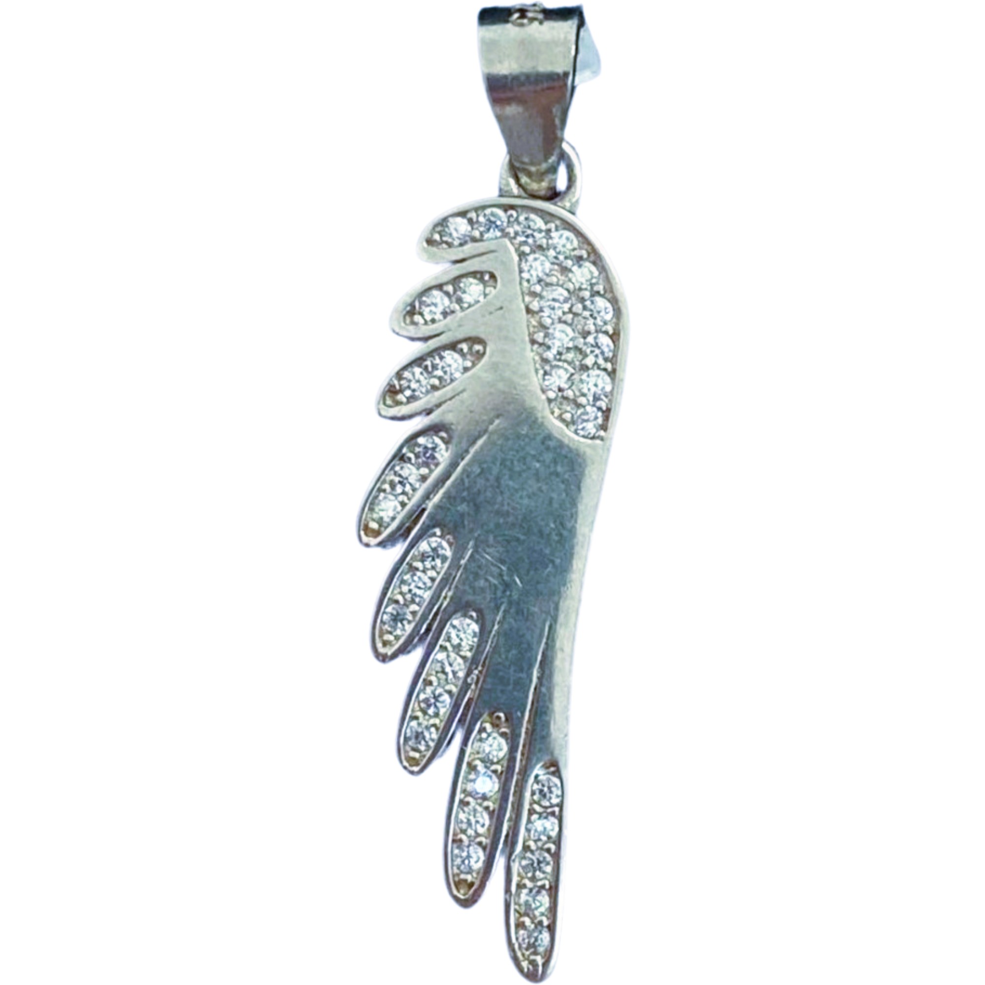 Cadouri și petreceri - Pandantiv, Jolie Silver, Argint 925, Model Aripa Rodiata cu Zirconii, 30 x 7 mm, 2.3 g