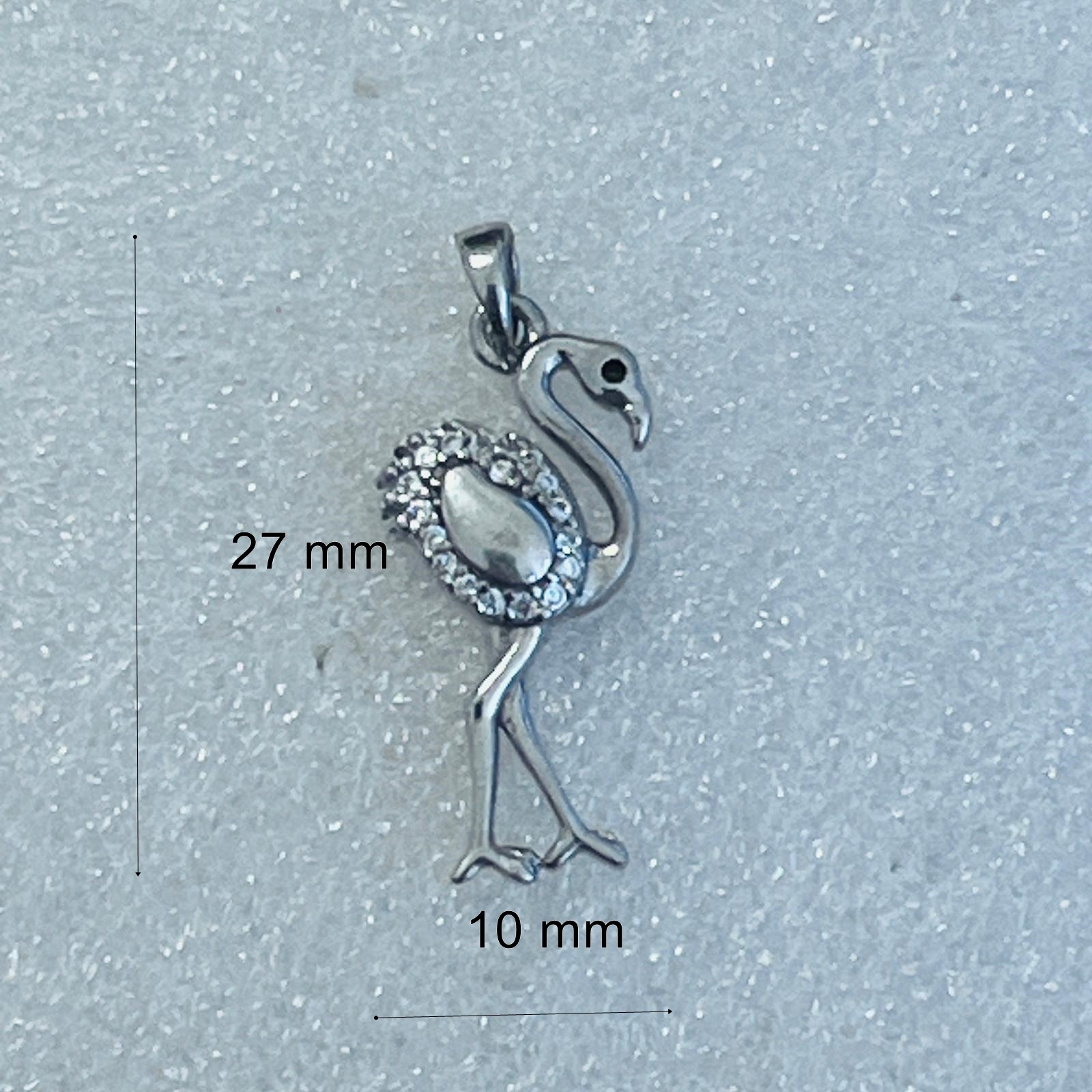 Pandantiv, Jolie Silver, Argint 925, Model Flamingo cu Zirconii, 27 x 10 mm, 1.5 g [1]