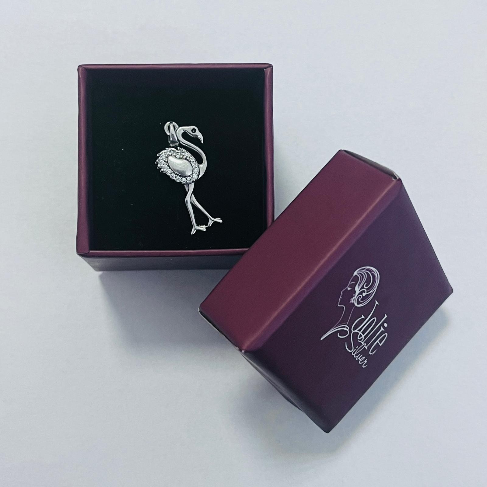 Pandantiv, Jolie Silver, Argint 925, Model Flamingo cu Zirconii, 27 x 10 mm, 1.5 g [5]