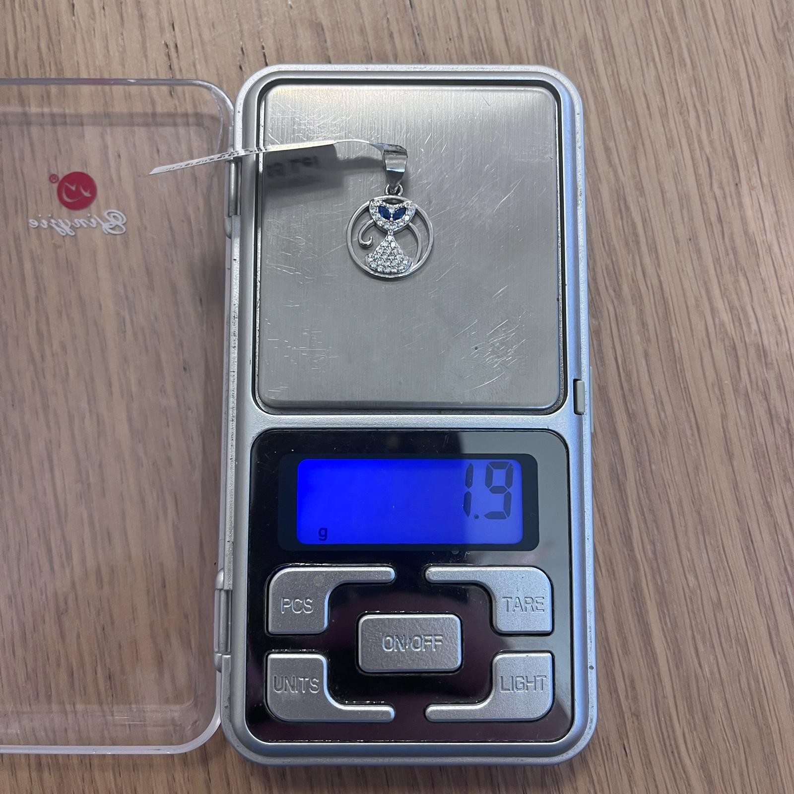 Pandantiv, Jolie Silver, Argint 925, Model Pisica in cerc cu Ochi Albastri, 15 x 15 mm, 1.9 g [5]