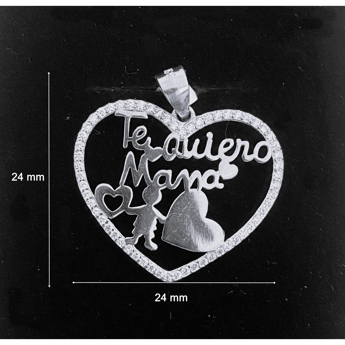 Pandantiv, Jolie Silver, Argint 925, Model Te Quiero Mama, 24 x 24 mm, 1.7 g [5]
