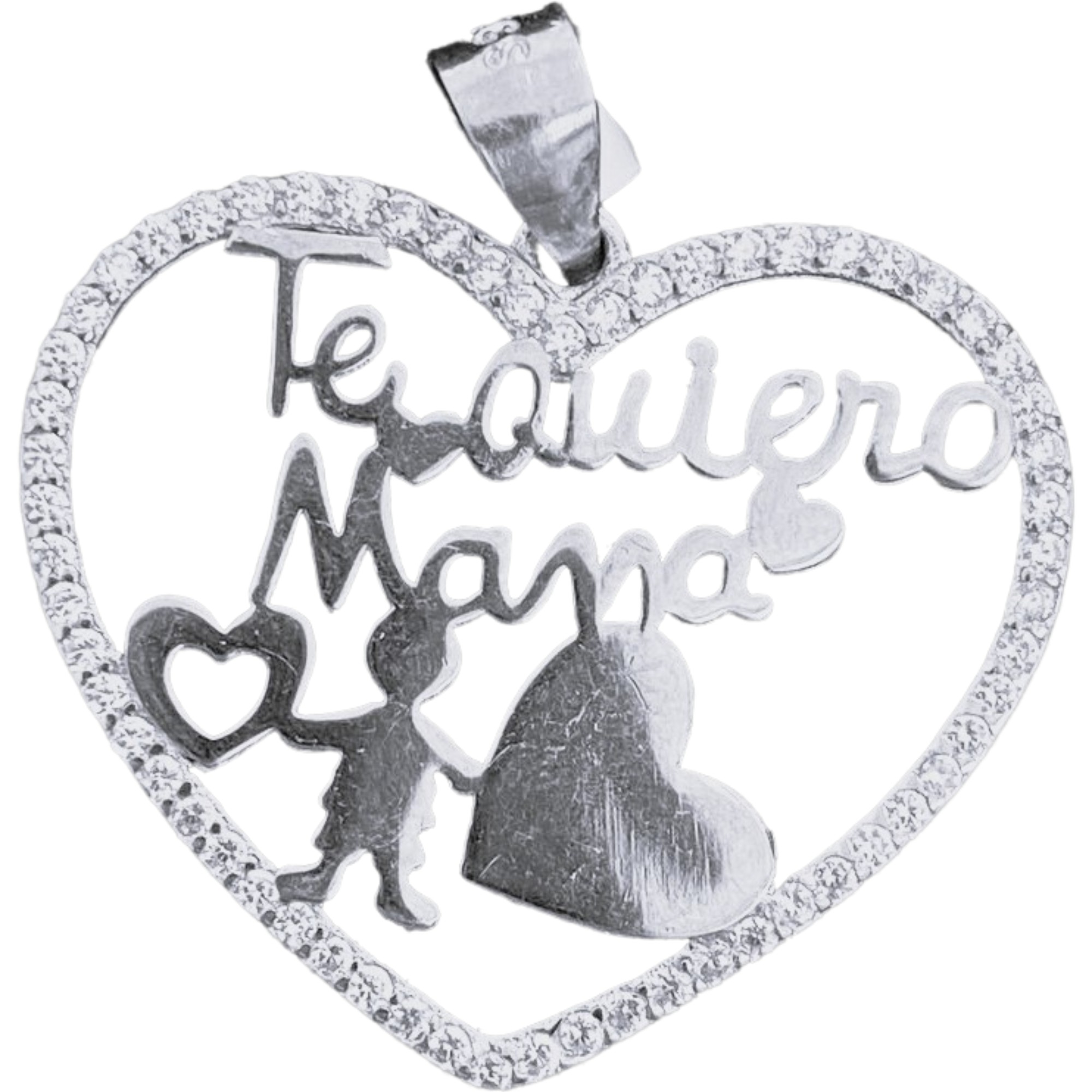 Cadouri și petreceri - Pandantiv, Jolie Silver, Argint 925, Model Te Quiero Mama, 24 x 24 mm, 1.7 g