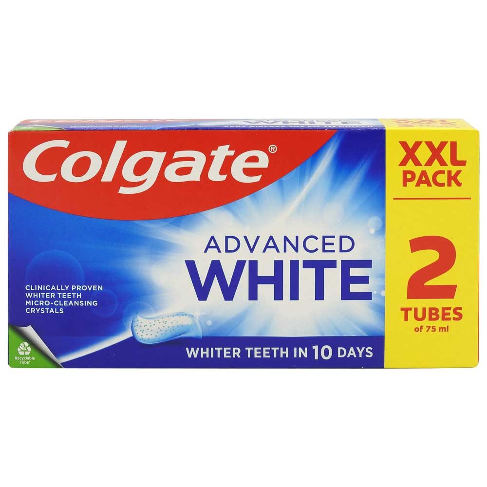 Igienă orală - Pasta de Dinti, Colgate, 2 X 75 ml Advanced White