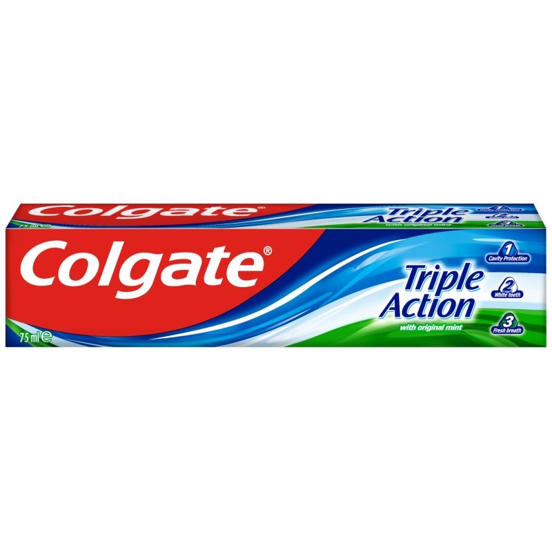 Igienă orală - Pasta de Dinti, Colgate, 75 ml Triple Action Original Mint