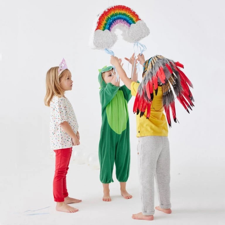 Pinata Curcubeu / Rainbow pentru Petrecere, Flippy, din Hartie si Carton, Pinata pentru Petreceri, 45 x 28 x 9 cm, Multicolor [2]