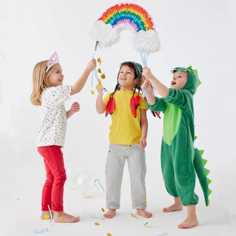 Pinata Curcubeu / Rainbow pentru Petrecere, Flippy, din Hartie si Carton, Pinata pentru Petreceri, 45 x 28 x 9 cm, Multicolor [1]