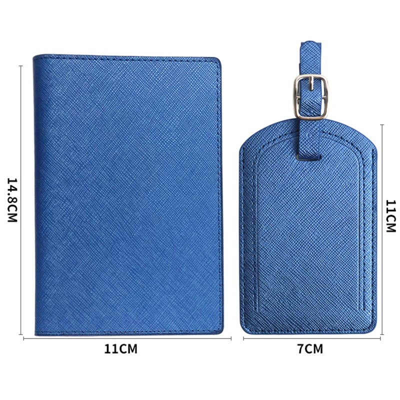 Portofel pentru Pasaport si Carduri, Flippy, 23x16 cm, 70g, din Piele PU, Suport Pix, Accesoriu Suport Eticheta, Unisex, Multifunctional, Albastru [3]