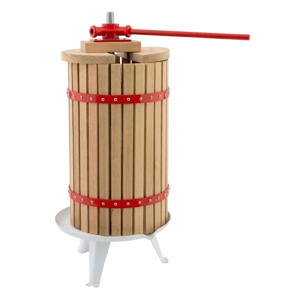 Teascuri și prese pentru fructe - Presa manuala pentru fructe ROTOR FP-30, 30 L, cuva o30,5 cm, lemn masiv de stejar, fonta si otel