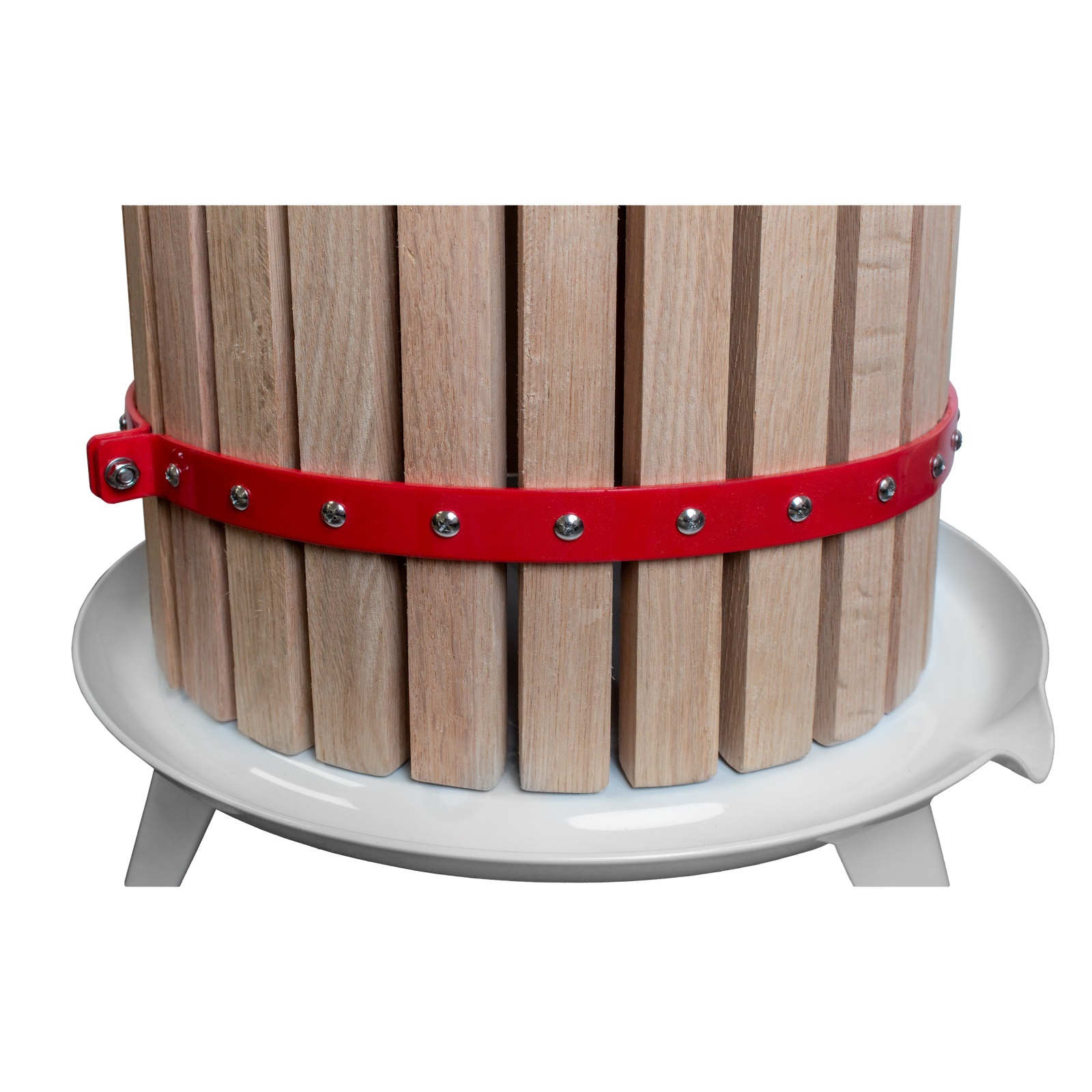 Presa manuala pentru fructe ROTOR FP-40, 40 L, cuva o34,8 cm, lemn masiv de stejar, fonta si otel [2]