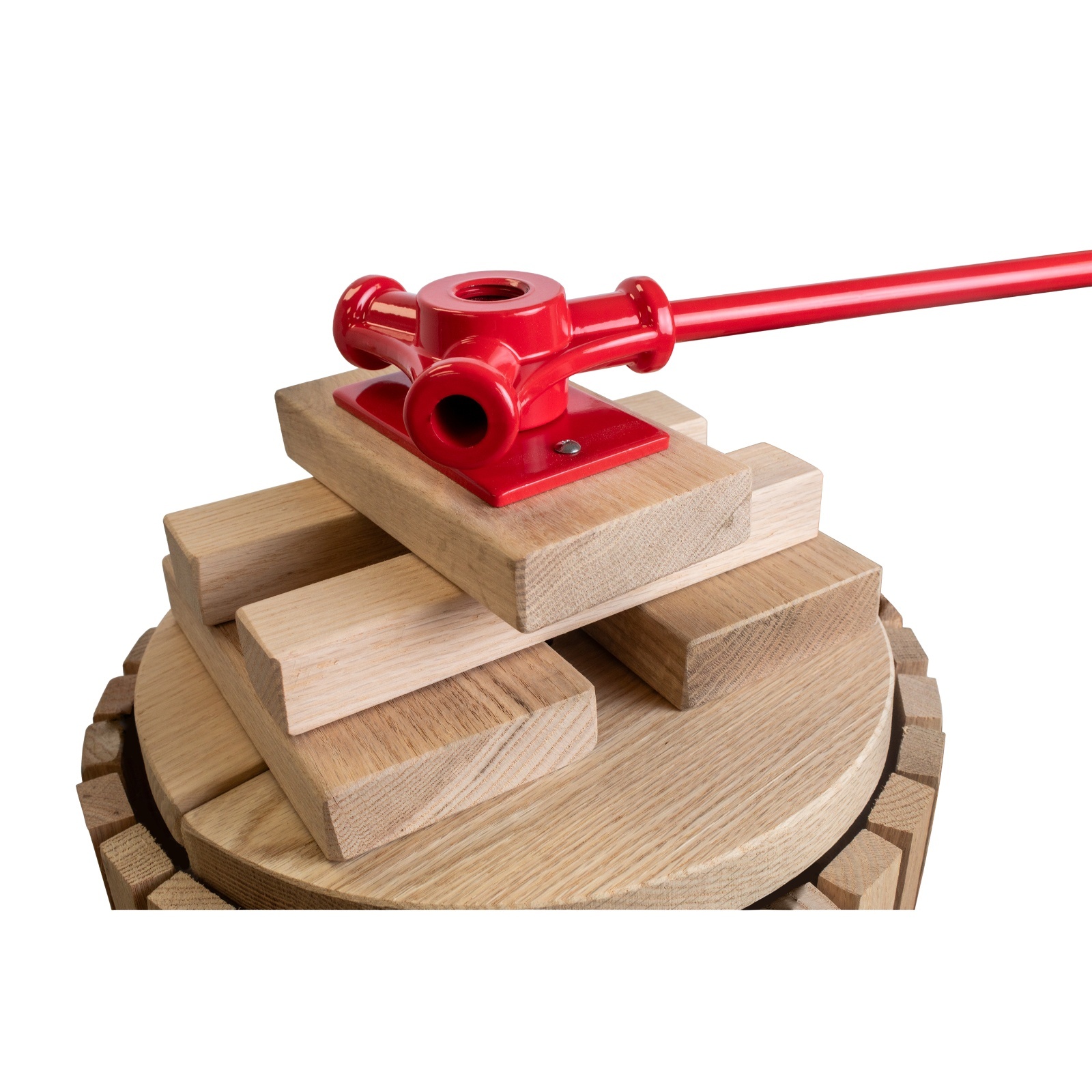 Presa manuala pentru fructe ROTOR FP-40, 40 L, cuva o34,8 cm, lemn masiv de stejar, fonta si otel [1]