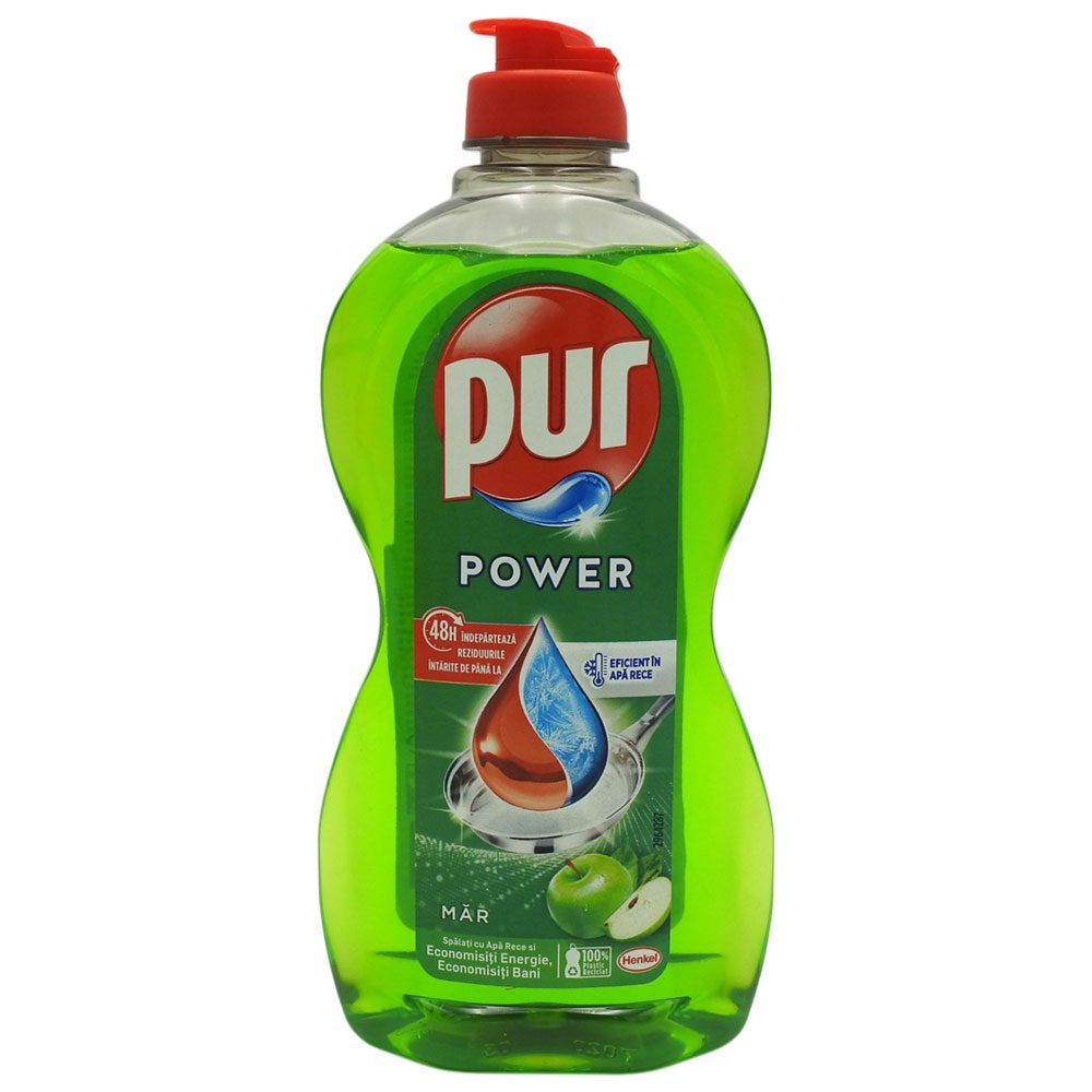 Detergenți și soluții de curățenie - Pur Detergent Vase Lichid 450 ml Apple