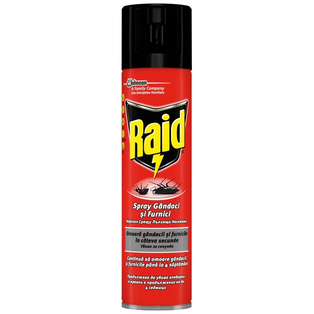 Detergenți și soluții de curățenie - Raid Insecticid Gandaci Furnici 400 ml