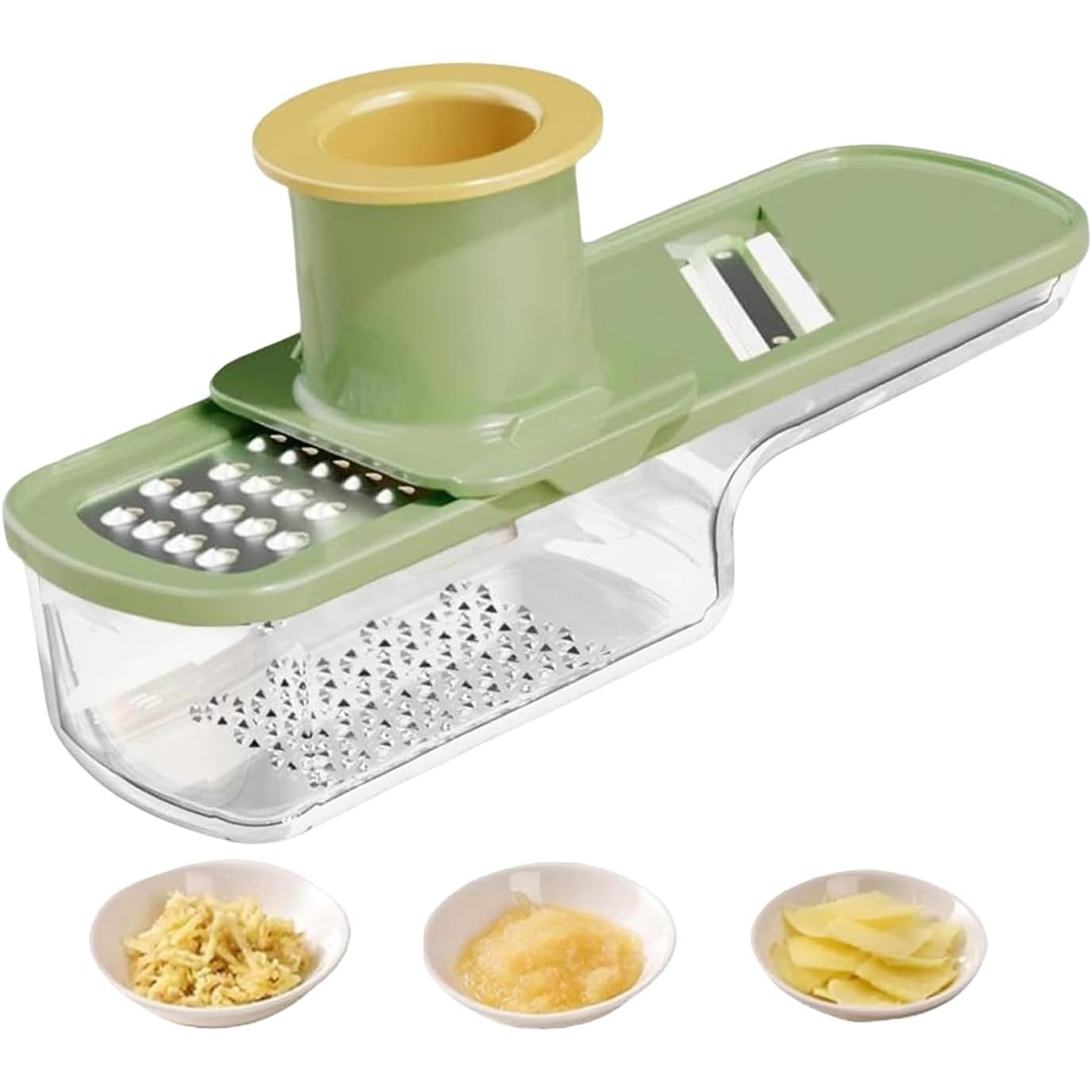 Razatoare Manuala, Flippy, cu Recipient de Stocare, pentru Legume, din Plastic si Otel Inoxidabil, Multifunctionala, Verde [3]