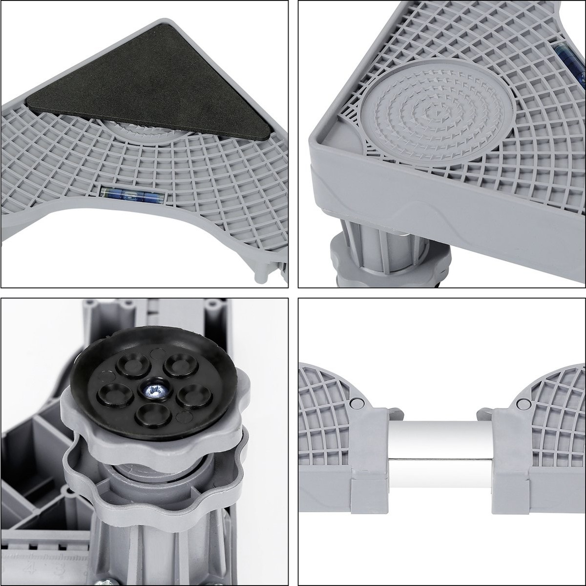 Suport Universal Reglabil, Flippy, pentru Frigider, Masina de Spalat, Uscator, Ajustabil, 4 Picioare, Antiderapant, Gri [2]