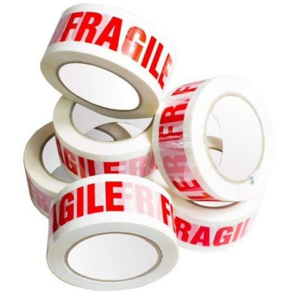 Rola Banda Adeziva Fragile pentru Ambalare si Sigilare Colete Sensibile, Low Noise, Derulare Silentioasa, Aderenta Ridicata, 50 mm x 66 m, Transparent [1]