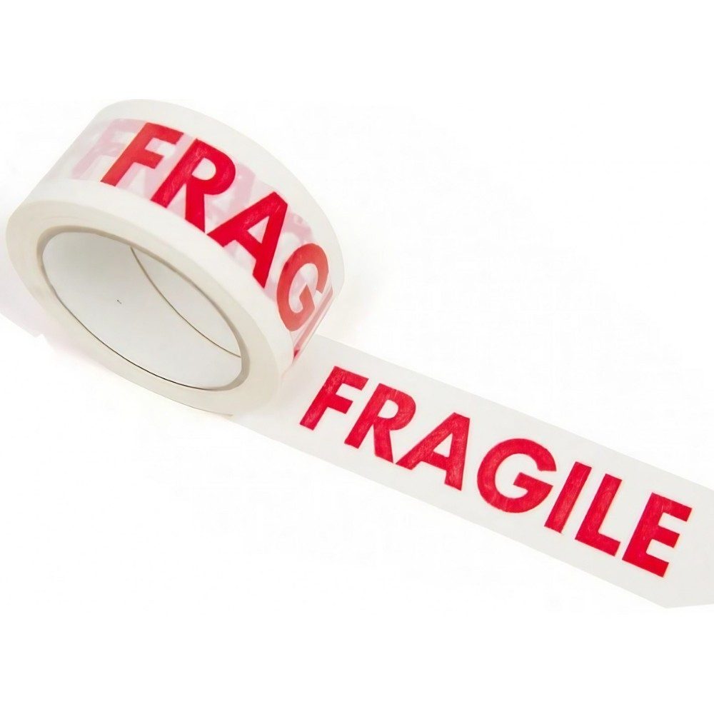 Rola Banda Adeziva Fragile pentru Ambalare si Sigilare Colete Sensibile, Low Noise, Derulare Silentioasa, Aderenta Ridicata, 50 mm x 66 m, Transparent [2]