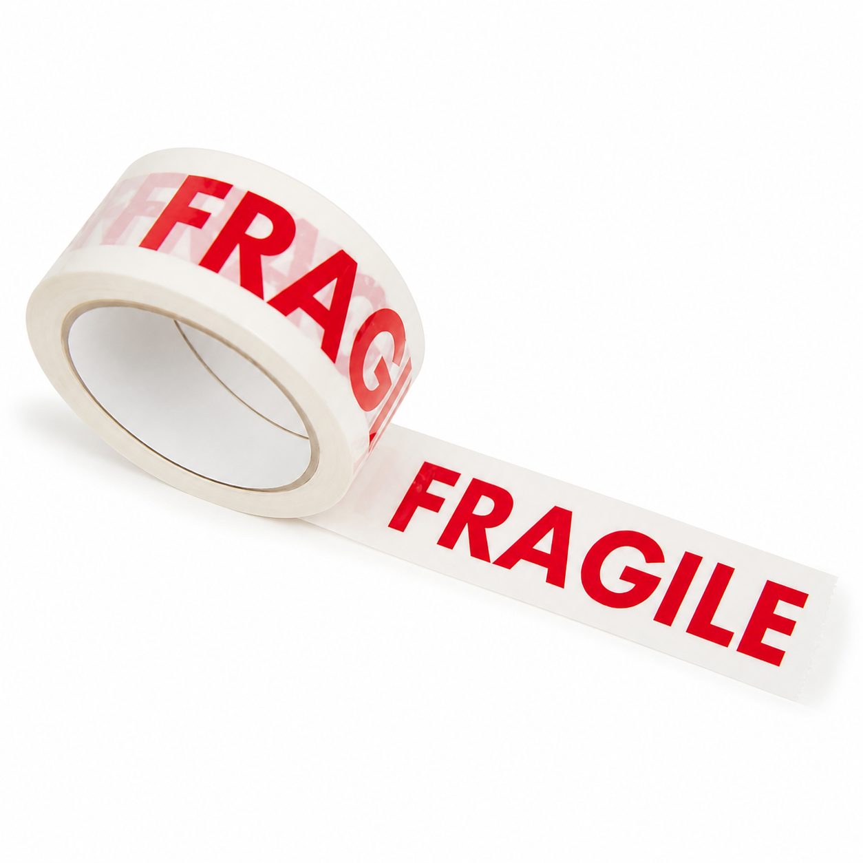 Articole ambalare - Rola Banda Adeziva Fragile pentru Ambalare si Sigilare Colete Sensibile, Low Noise, Derulare Silentioasa, Aderenta Ridicata, 50 mm x 66 m, Transparent