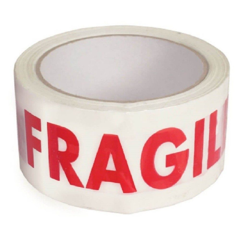 Rola Banda Adeziva Fragile pentru Ambalare si Sigilare Colete Sensibile, Low Noise, Derulare Silentioasa, Aderenta Ridicata, 50 mm x 66 m, Transparent [4]