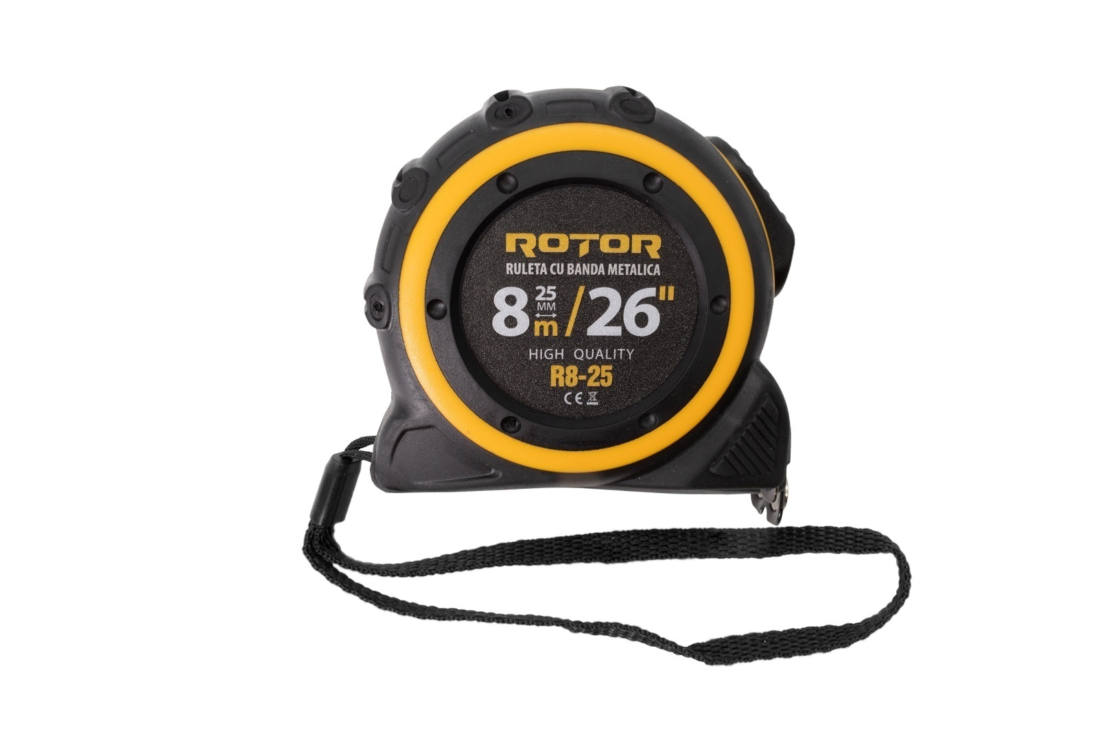 Ruleta 8m x 25mm ROTOR R8-25, Curea de mana, Auto-blocare [5]