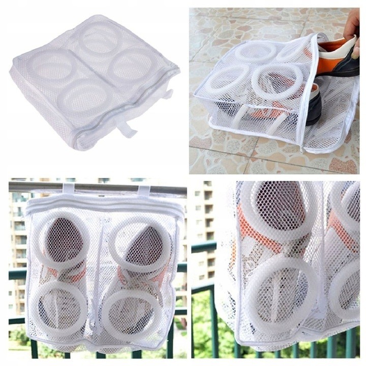 Sac pentru Spalare Incaltaminte, Flippy, pentru Masina de Spalat, 36x30x12 cm, Alb [1]