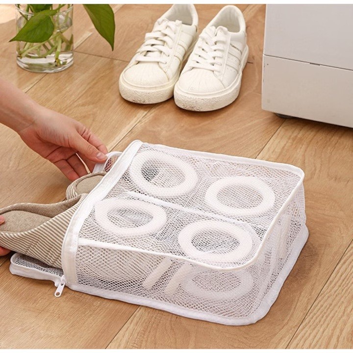 Sac pentru Spalare Incaltaminte, Flippy, pentru Masina de Spalat, 36x30x12 cm, Alb [4]