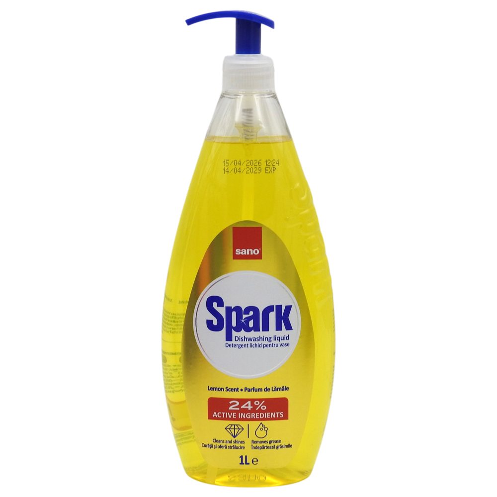 Detergenți și soluții de curățenie - Sano Detergent Vase 1 L Spark Lamaie