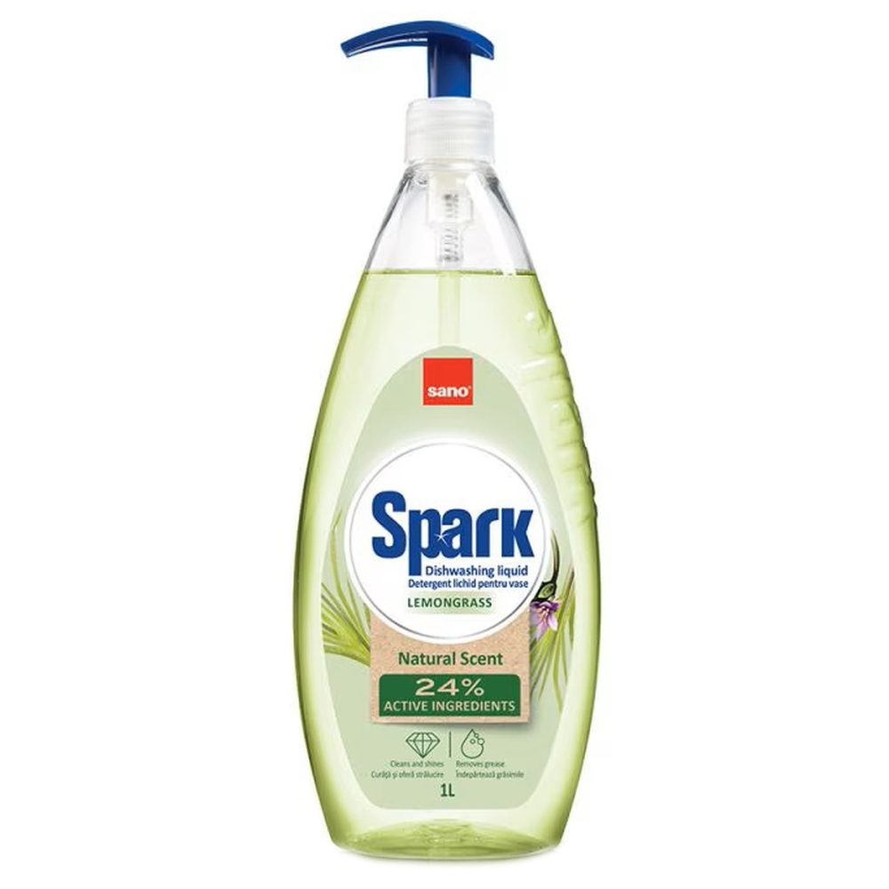 Detergenți și soluții de curățenie - Sano Detergent Vase 1 L Spark Lemongrass