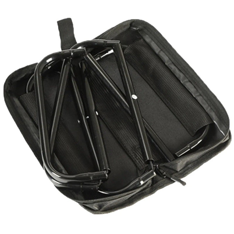 Scaun Pliabil, Flippy, pentru Adulti, Portabil, pentru Camping, Pescuit, din Panza Oxford si Cadru Metalic, 24 x 24 x 28 cm, Negru [1]