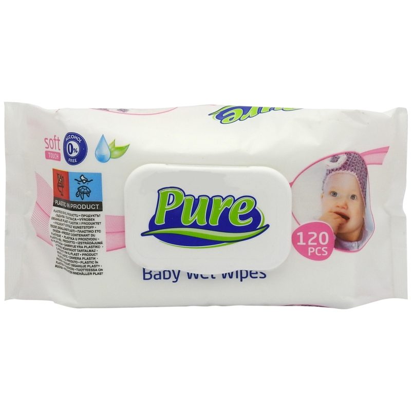 Îngrijire personală și cosmetice - Servetele Umede, Pure, 120 buc Baby