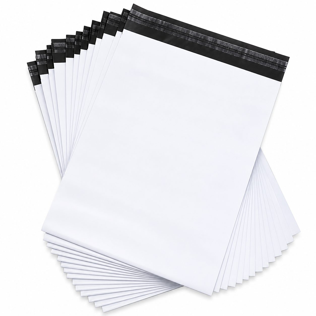 Articole ambalare - Set 100 Pungi Curierat Autoadezive pentru Ambalare Colete, Rezistente la Transport, Grosime 50 Microni, Alb la Exterior si Negru la Interior, 500 x 700 x 40 mm