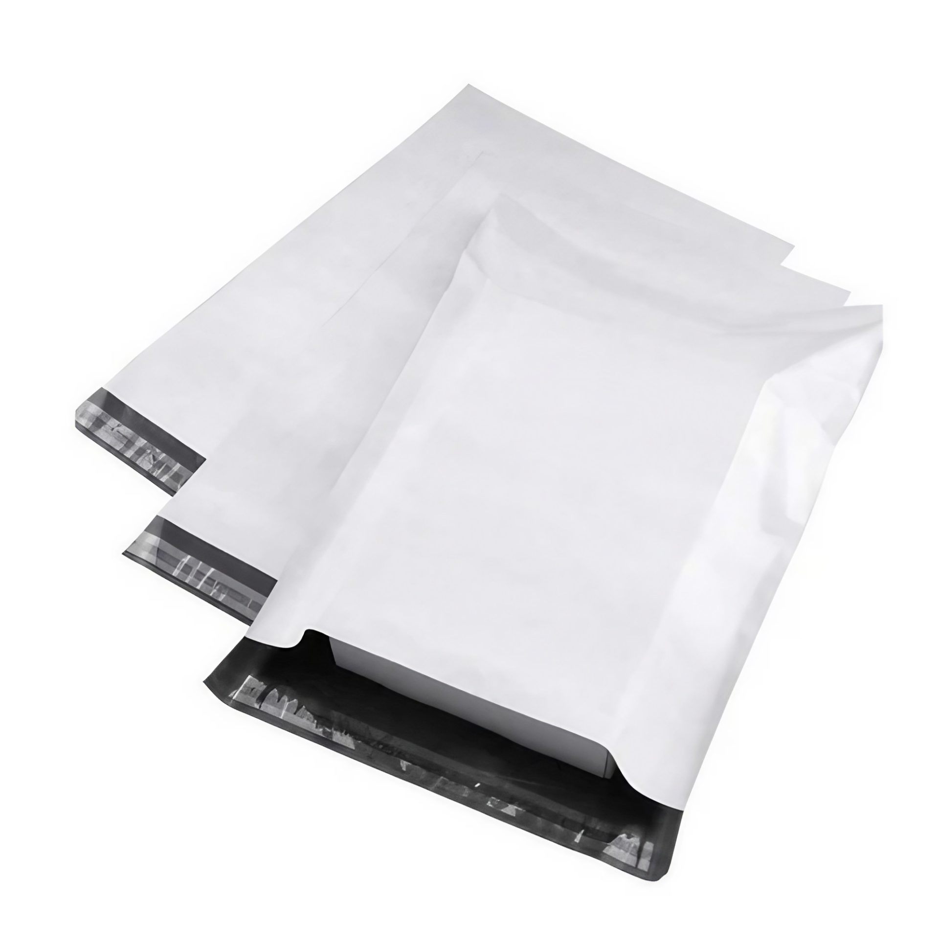 Set 100 Pungi Curierat Autoadezive pentru Ambalare Colete, Rezistente la Transport, Grosime 50 Microni, Alb la Exterior si Negru la Interior, 500 x 700 x 40 mm [1]