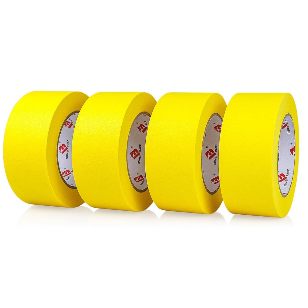 Set 24 Role Banda Adeziva de Mascare, Rezistenta UV, 48mmx50m, Rezistenta, Aderenta, Galbena [1]