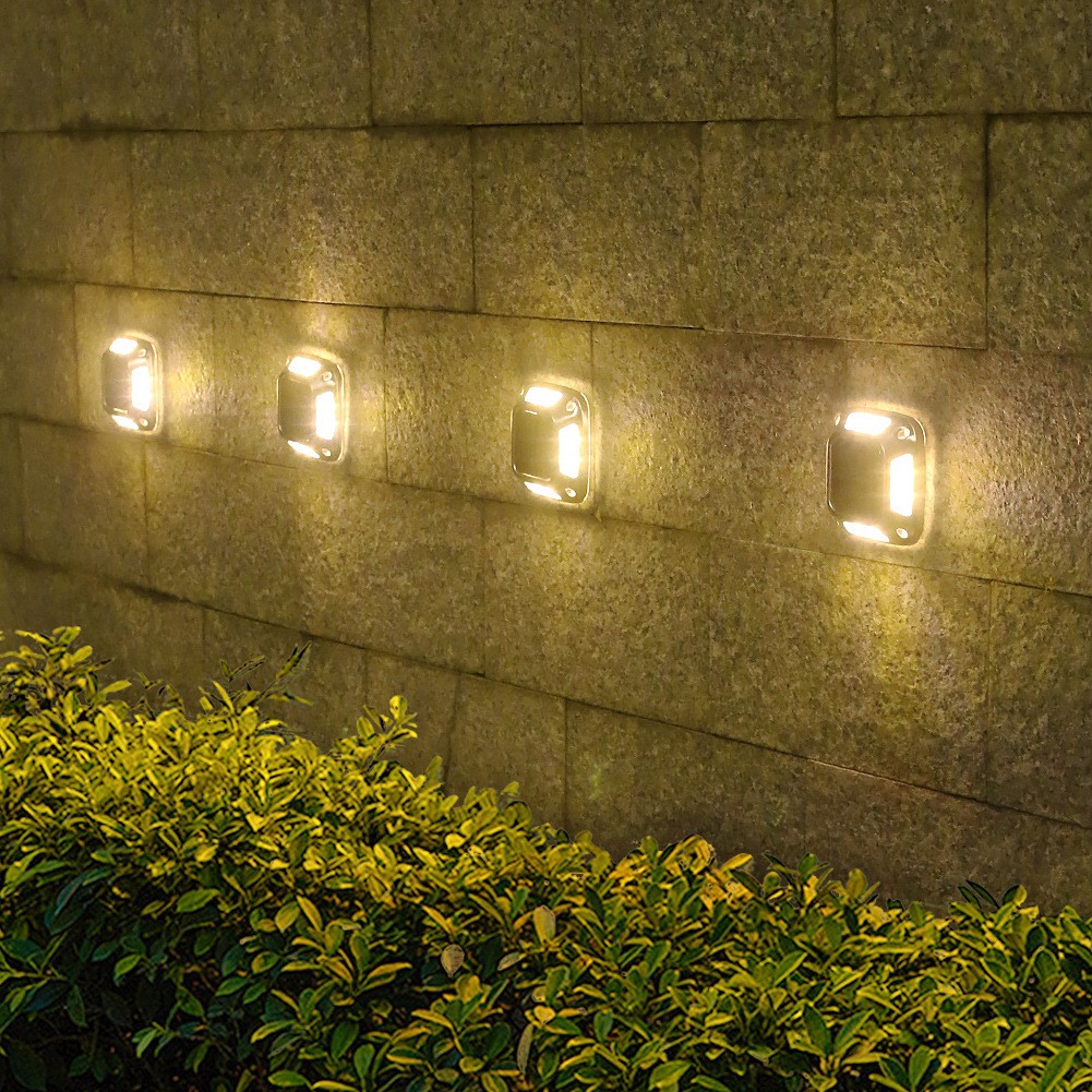 Set 4 Lampi Solare, Flippy, 8 LED-uri, IP65, din ABS+PC, 6-12 h Iluminare, Baterie 1.2 V 600 mAh, Montare pe Perete/Pamant, Lumina Alb Cald, 9 x 9 x 5.5 cm, Gri [4]