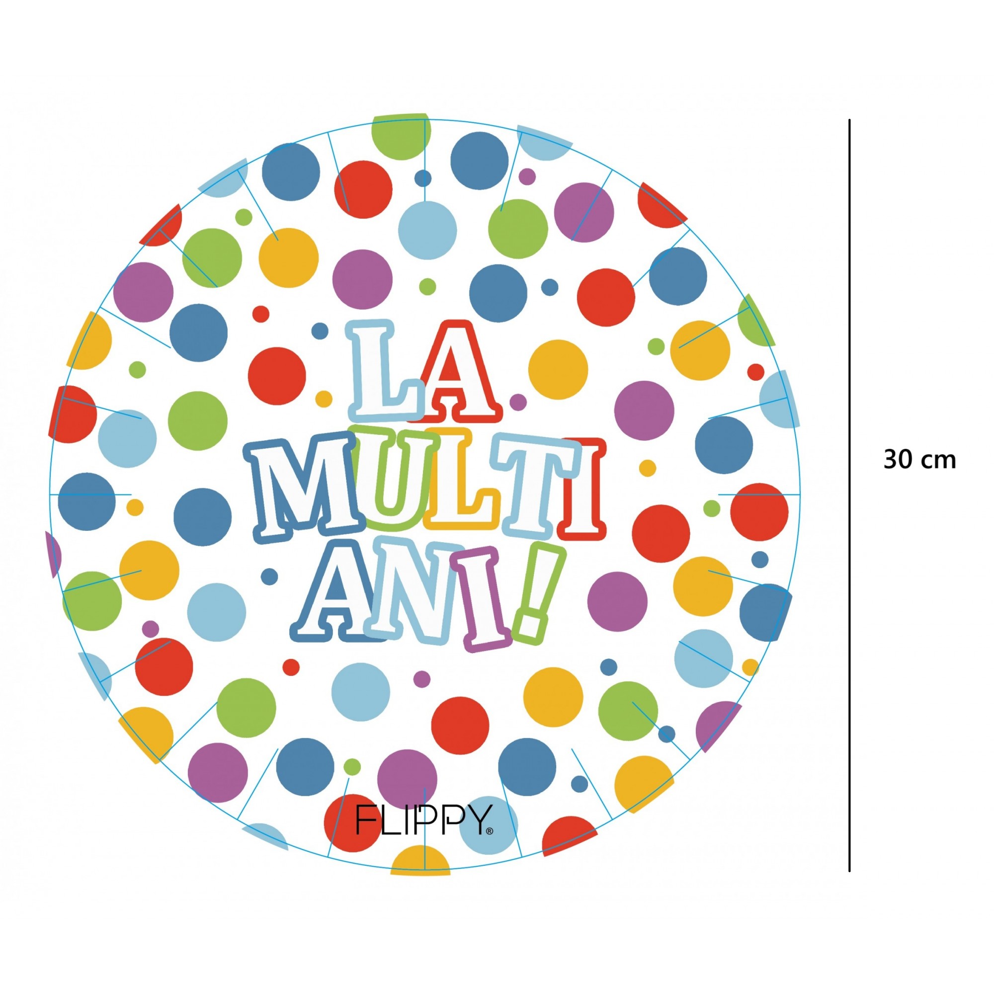 Set 6 Farfurii de Unica Folosinta, Flippy, Colectia LA MULTI ANI , 30 cm, din Carton Laminat, Multicolor [2]