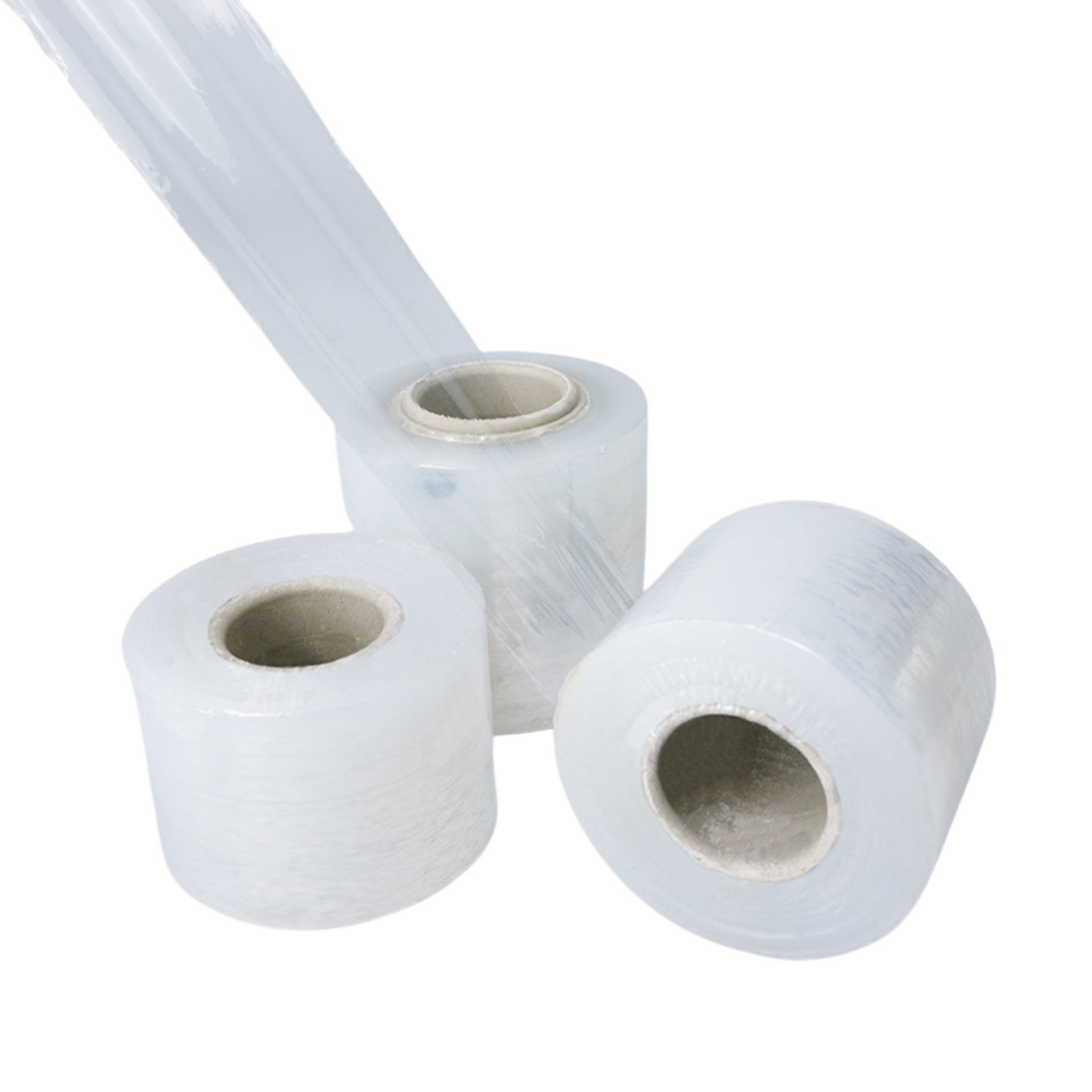 Set 6 Mini Role Folie Stretch Manuala pentru Ambalare, Impachetare si Fixare Produse, Utilizare Depozit si Transport, 12.5 cm, 0.38 kg pe Rola, Transparent [9]