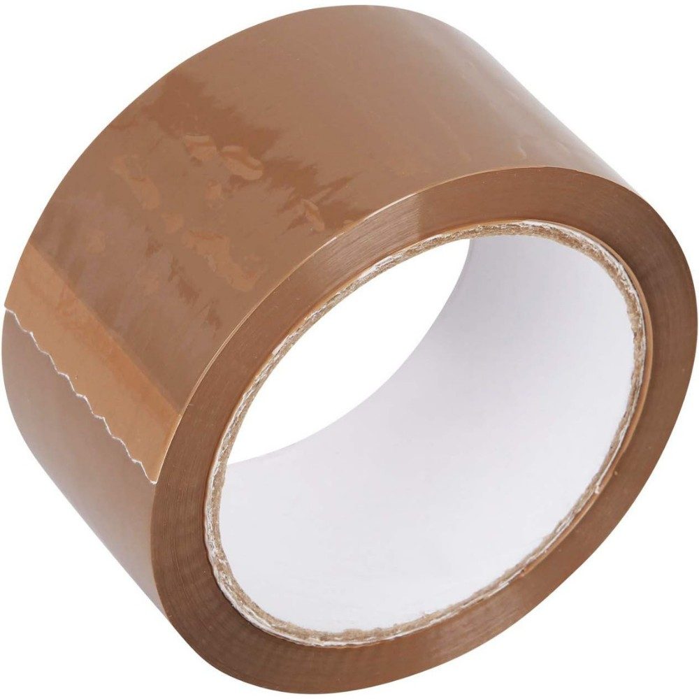 Set 6 Role Banda Adeziva Low Noise pentru Ambalare Colete si Pachete, Aderenta Ridicata, Derulare Silentioasa, 5 cm x 66 m, Maro [3]