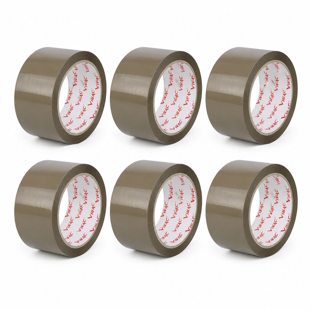 Articole ambalare - Set 6 Role Banda Adeziva Solvent Vibac pentru Ambalare Cutii si Sigilare Colete, Rezistenta, Aderenta Ridicata, 48 mm x 60 m, Maro