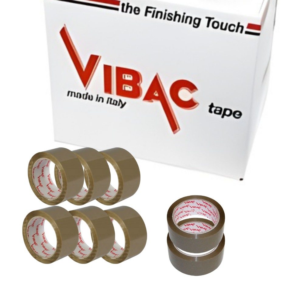 Set 6 Role Banda Adeziva Solvent Vibac pentru Ambalare Cutii si Sigilare Colete, Rezistenta, Aderenta Ridicata, 48 mm x 60 m, Maro [3]