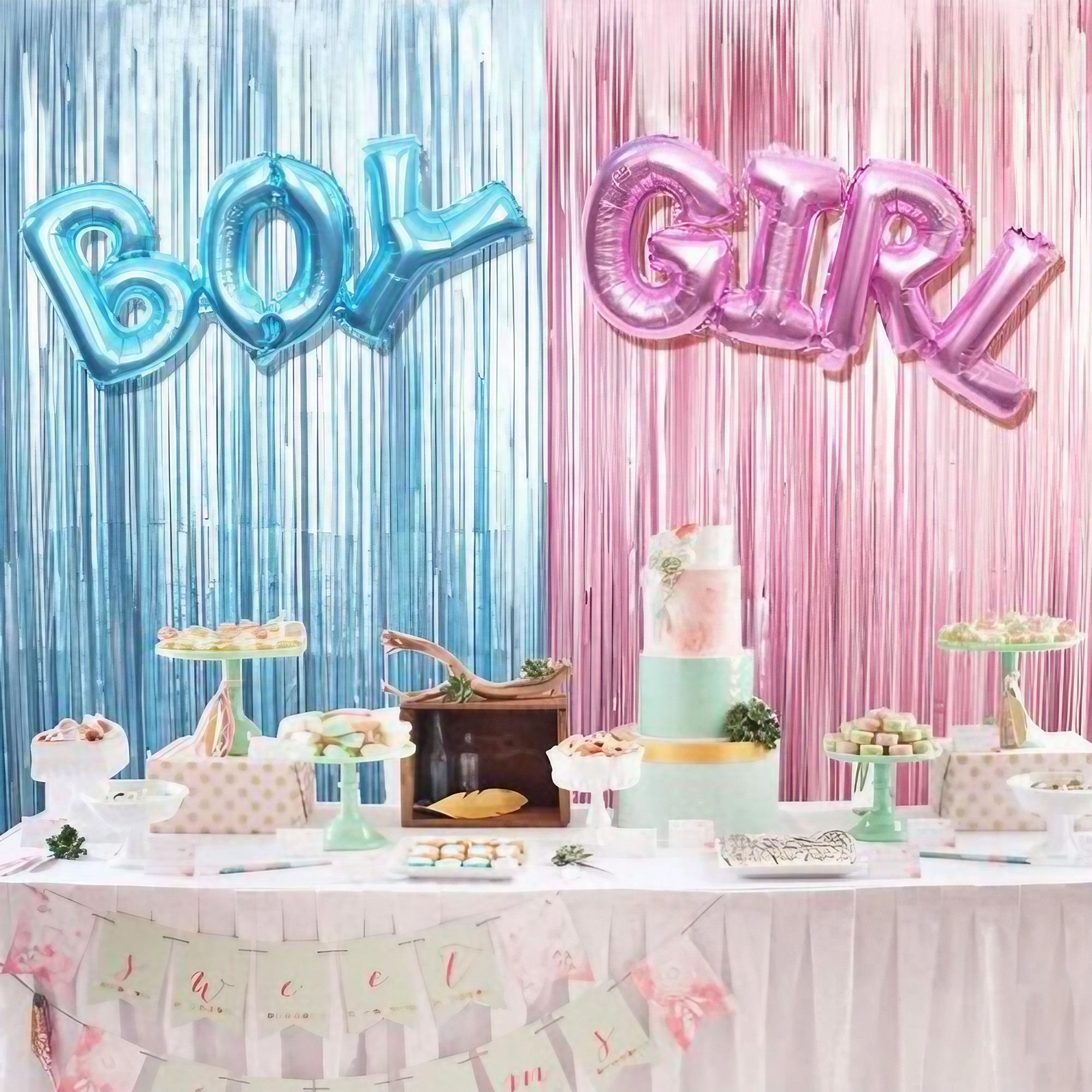 Set Baloane din Folie Metalizată, Flippy, Model Scris Girl, 43x106.5 cm, Tematica Baby Shower, Baloane Party, Ambalaj Individual, Pai Inclus, Umflare cu Aer sau Heliu, Roz [6]