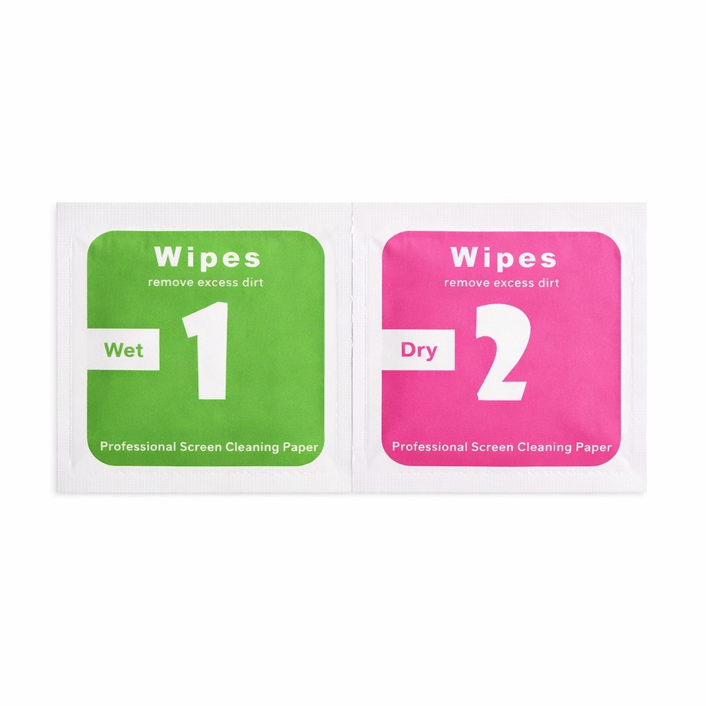 Articole ambalare - Set 300 Servetele Curatare Ecran, Flippy, Umed Cu Alcool si Uscat, 4 x 4 cm, Pentru Telefon si Tableta, Multicolor