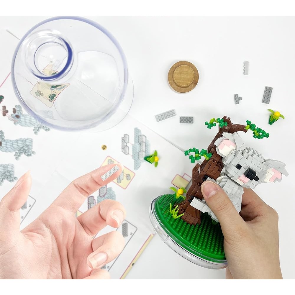 Set de Construit in Sticla, Flippy, 608 Piese, din Plastic, +14 Ani, 10 x 19.6 cm, Model Koala, Multicolor [1]