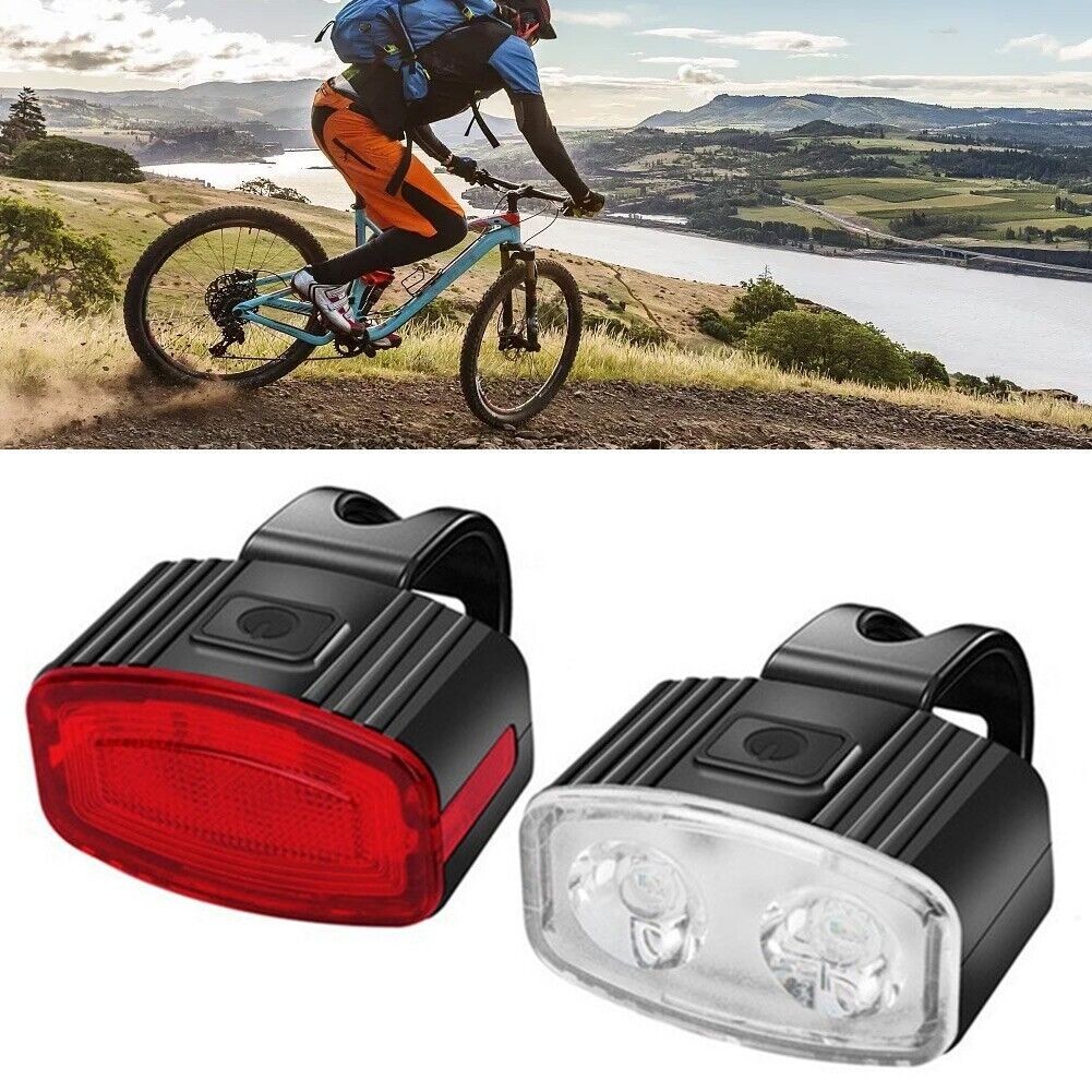 Set far si stop spate LED bicicleta, Flippy, incarcare USB, rezistent la apa, 4 moduri de luminare, Plastic, Alb/Rosu, 10x6x4 cm [5]